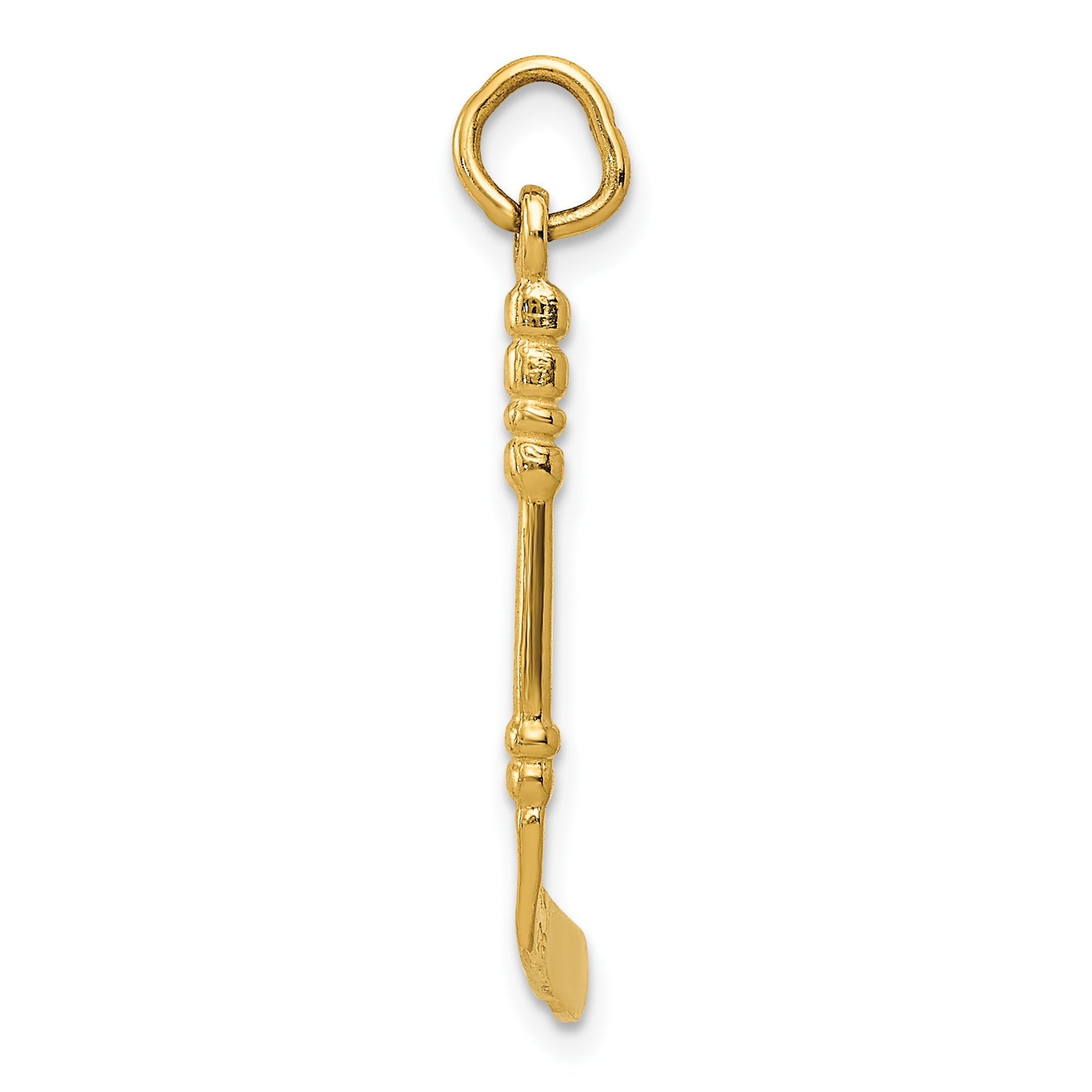 14K 3-D Hockey Stick With Enamel Charm