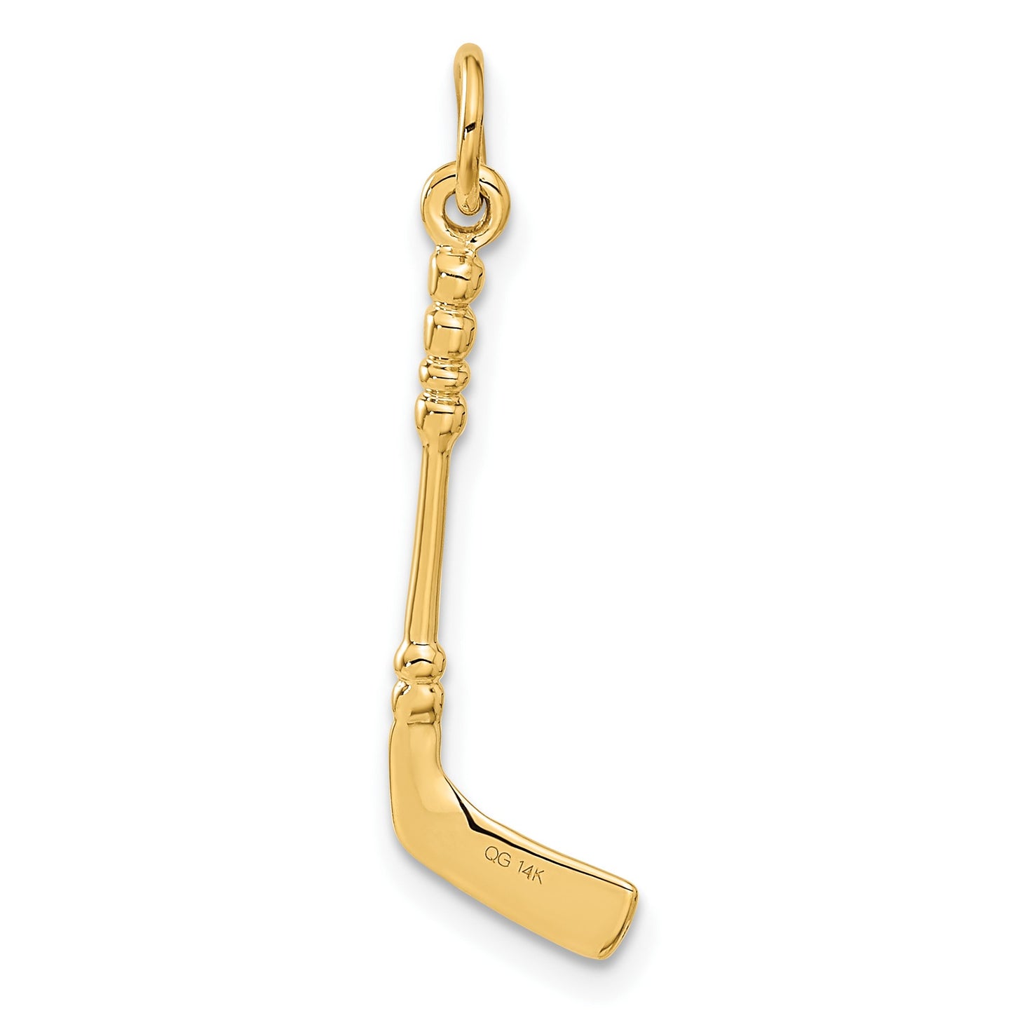 14K 3-D Hockey Stick With Enamel Charm