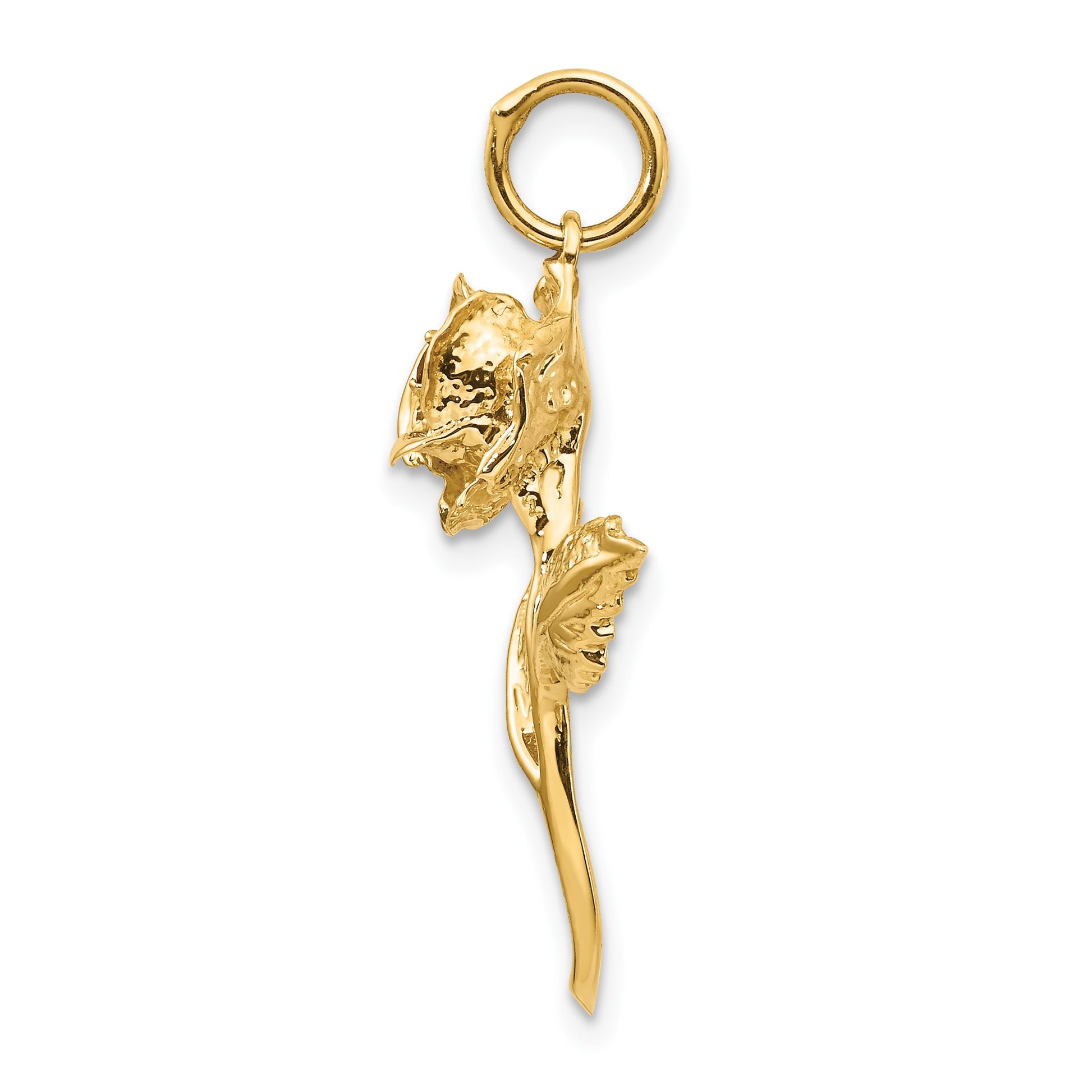 14k Red CZ Rose Charm