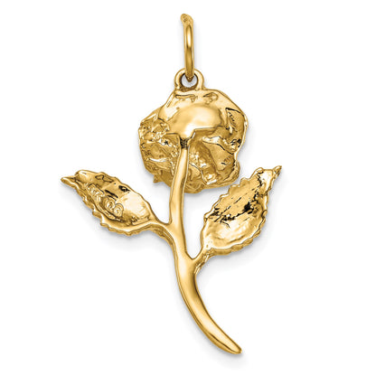 14k Red CZ Rose Charm