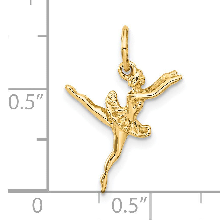 14K  3-D Ballerina Charm