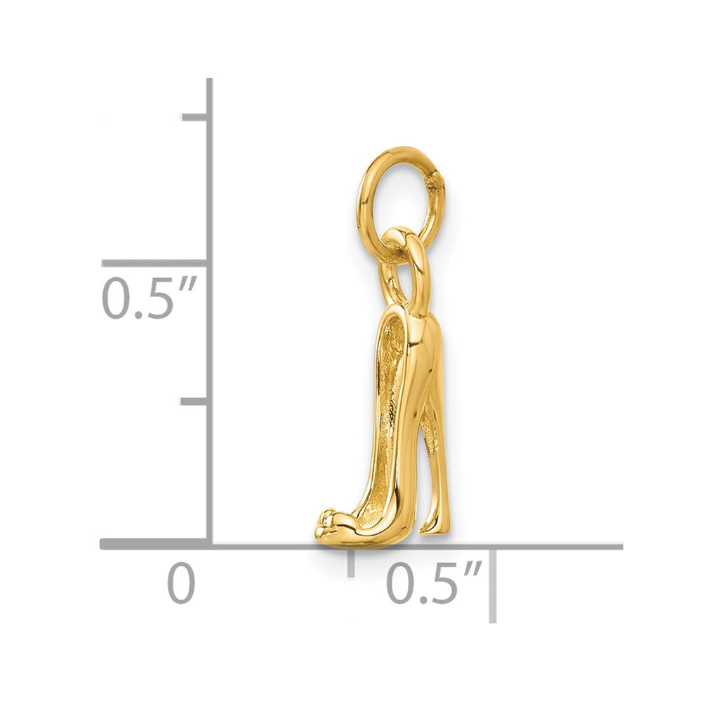 14K  3D High heel shoe Charm