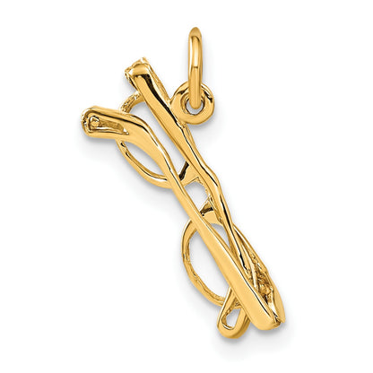 14k 3-D Glasses with Moveable Sides Charm