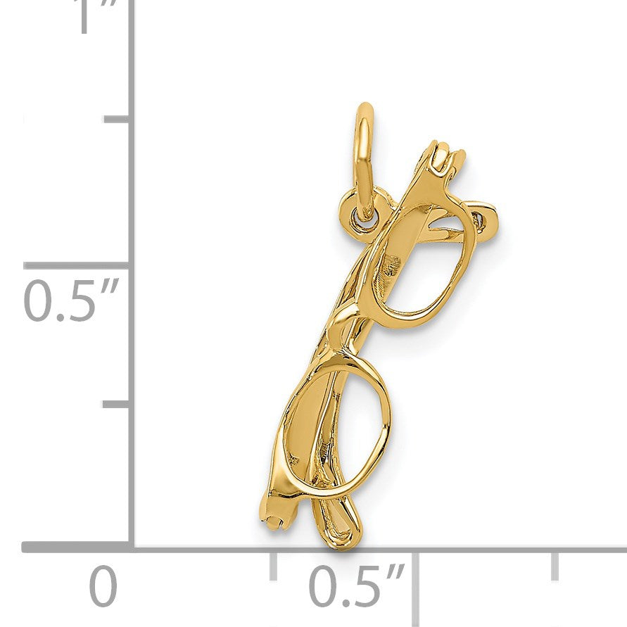 14k 3-D Glasses with Moveable Sides Charm