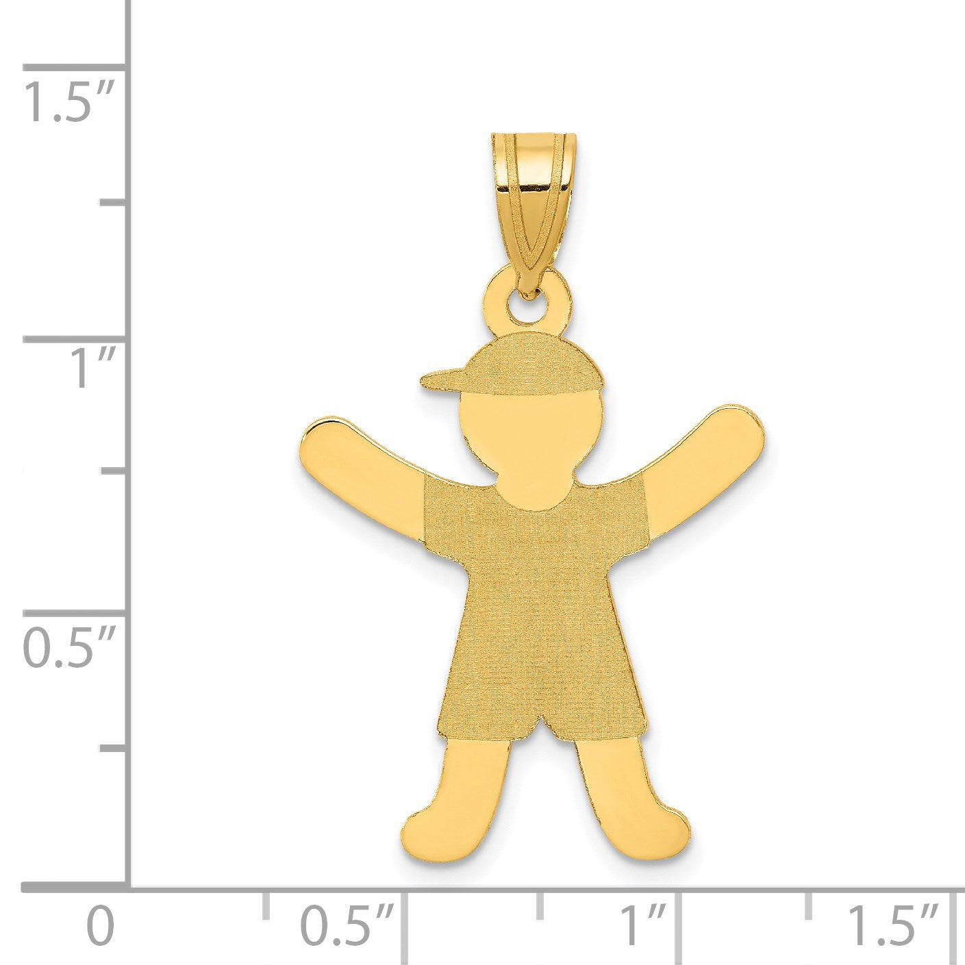 14k Laser Polished Boy with Hat Charm