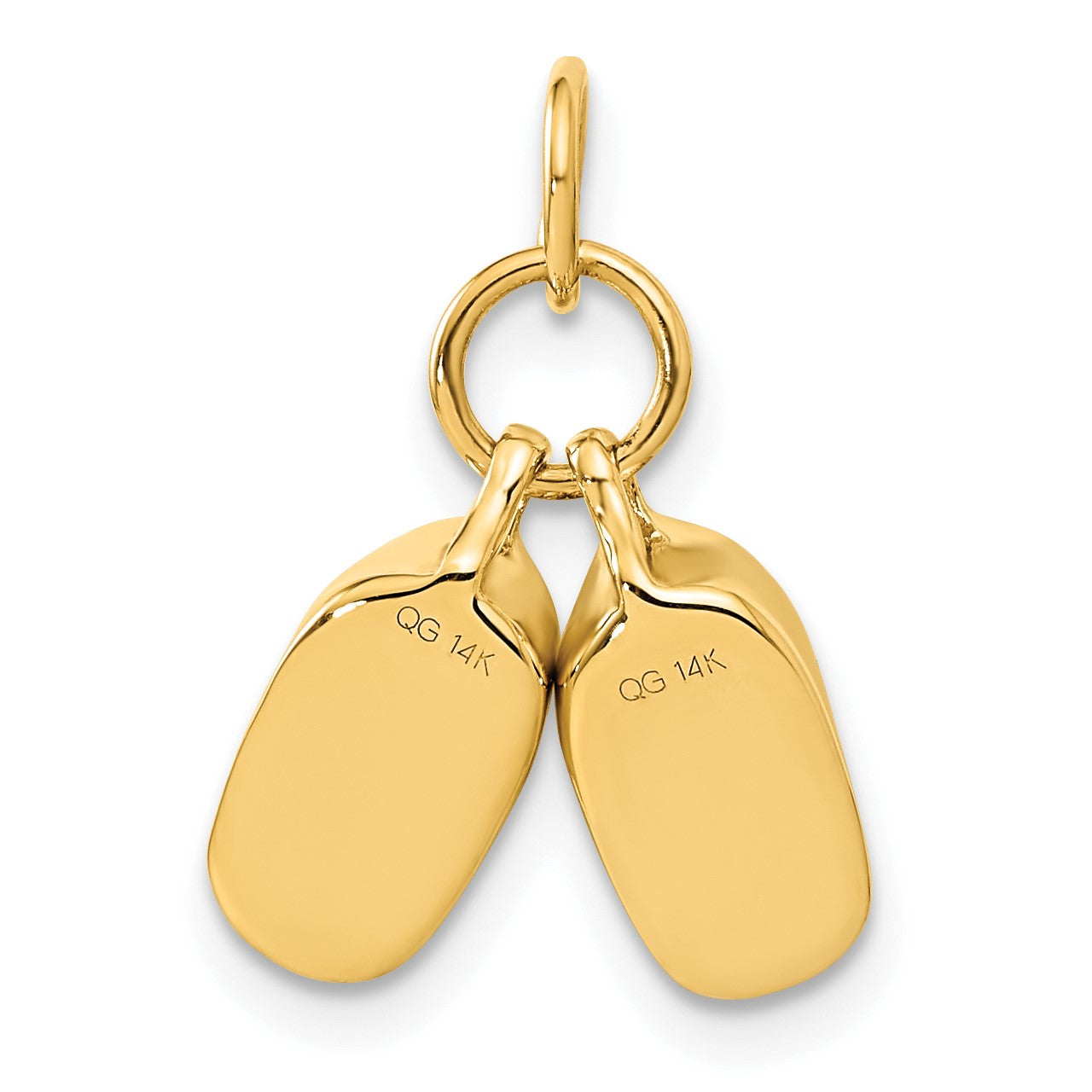 14k 3-D Moveable Polished Baby Shoes Charm