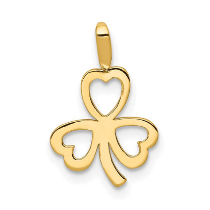 14k Heart Clover Charm