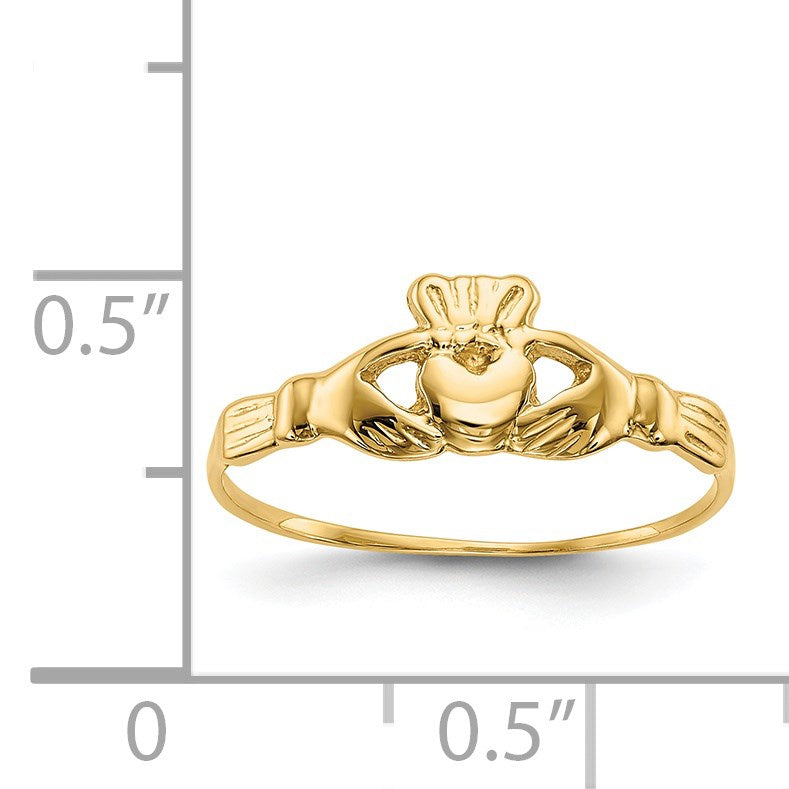 14k Polished Claddagh Size 4.5 Baby / Childs Ring