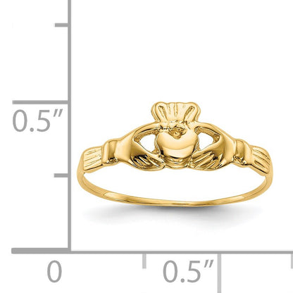 14k Polished Claddagh Size 4.5 Baby / Childs Ring
