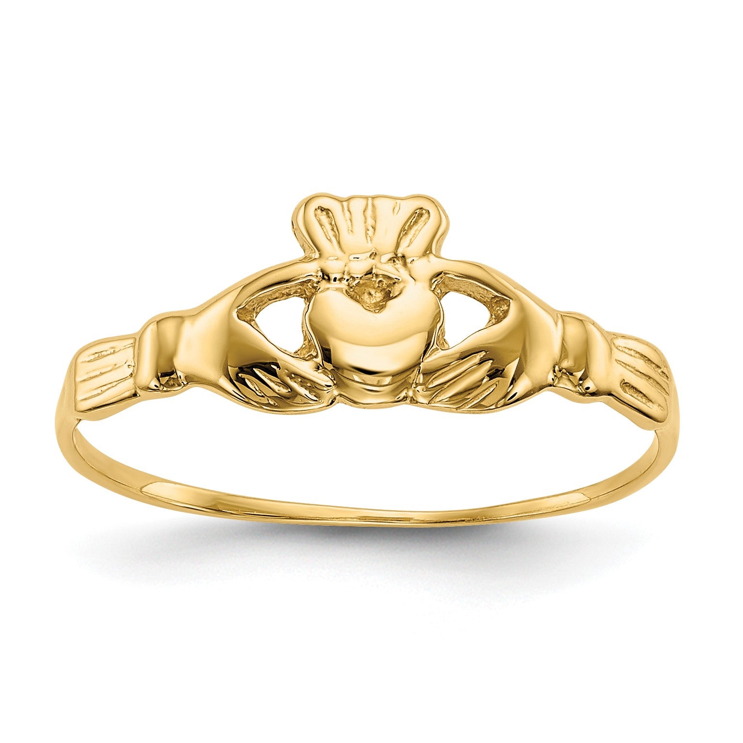 14k Polished Claddagh Size 4.5 Baby / Childs Ring