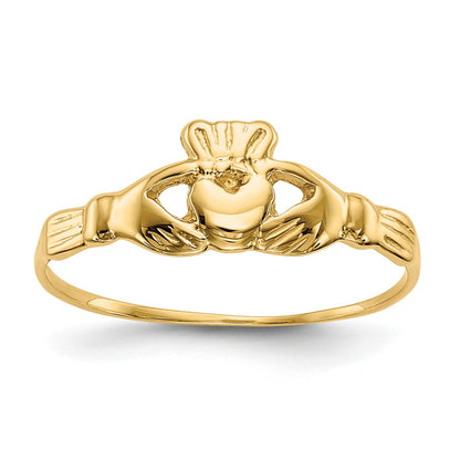 14k Polished Claddagh Size 4.5 Baby / Childs Ring