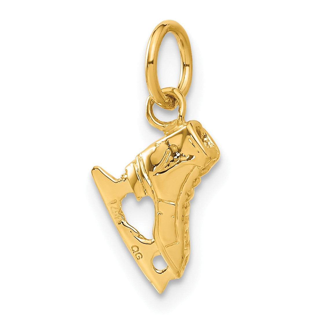 14K  3-D Ice Skate Charm