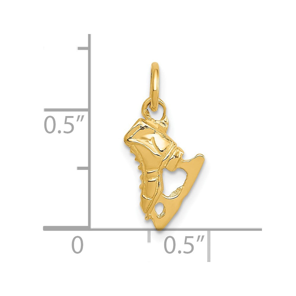 14K  3D Ice Skate Charm