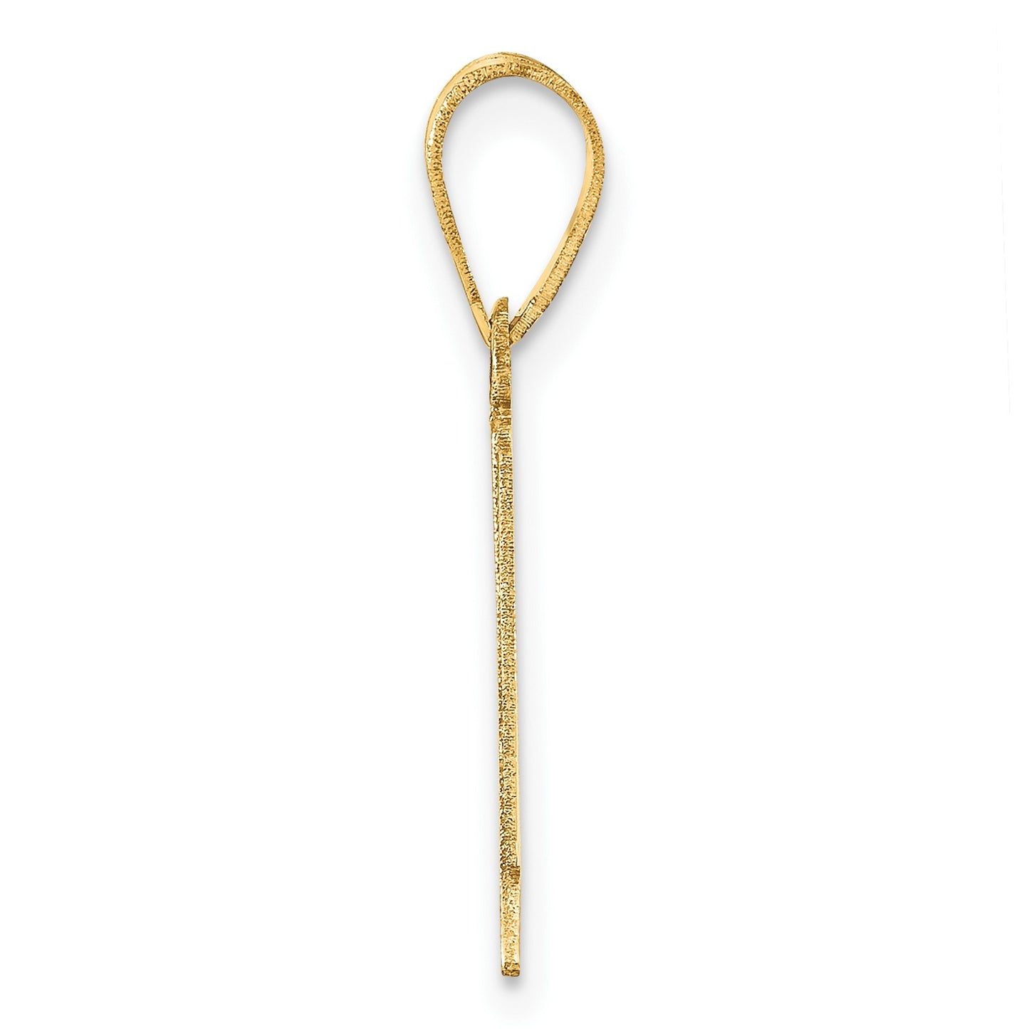 14k Polished Etched Number 1 Pendant