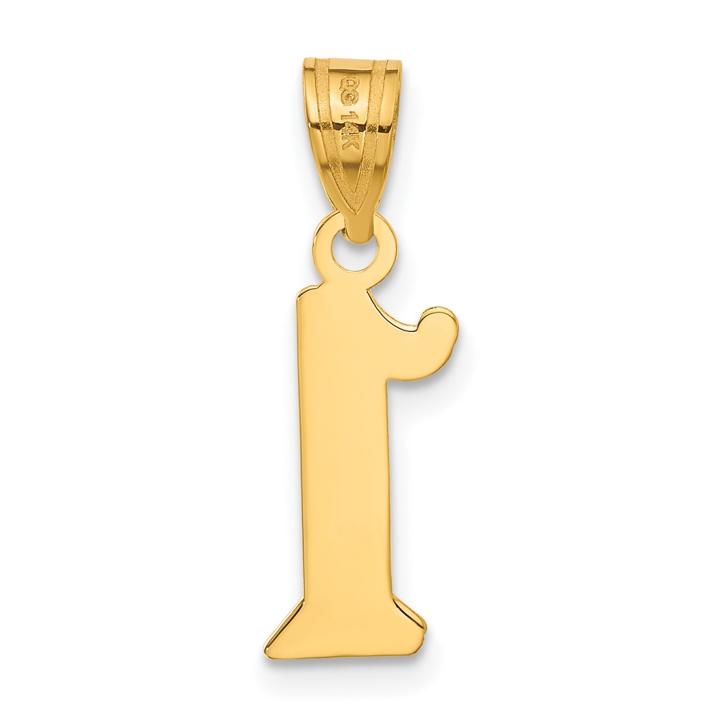 14k Polished Etched Number 1 Pendant