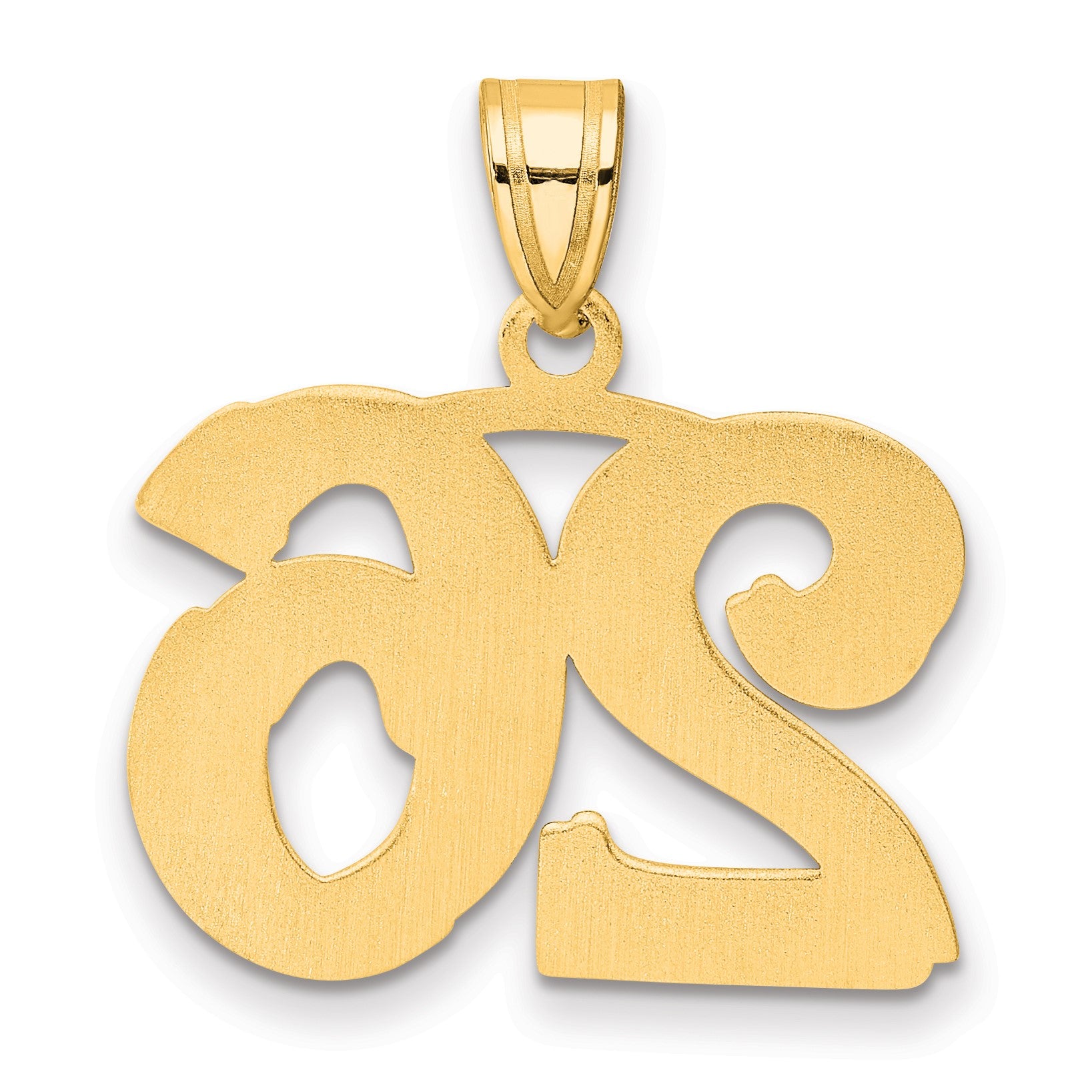 14k Polished Etched Number 26 Pendant
