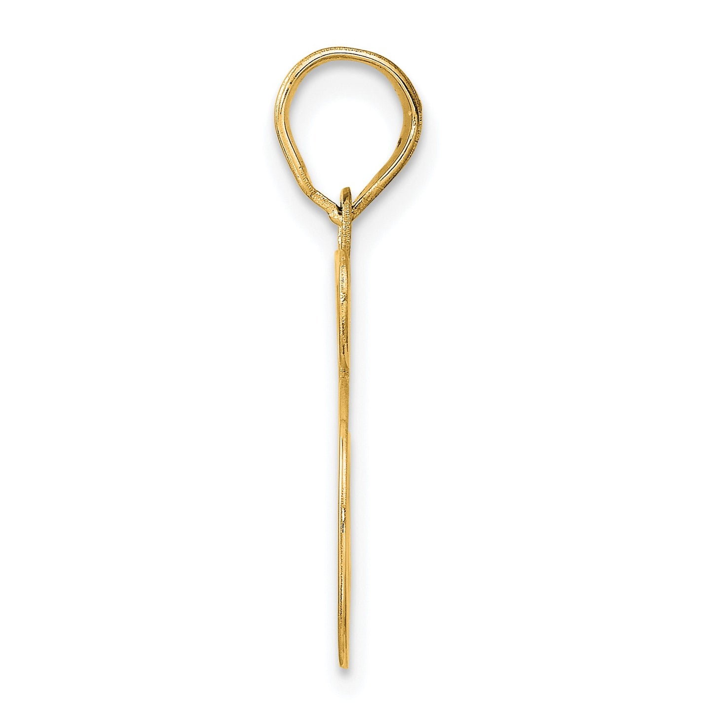 14k Polished Etched Number 45 Pendant
