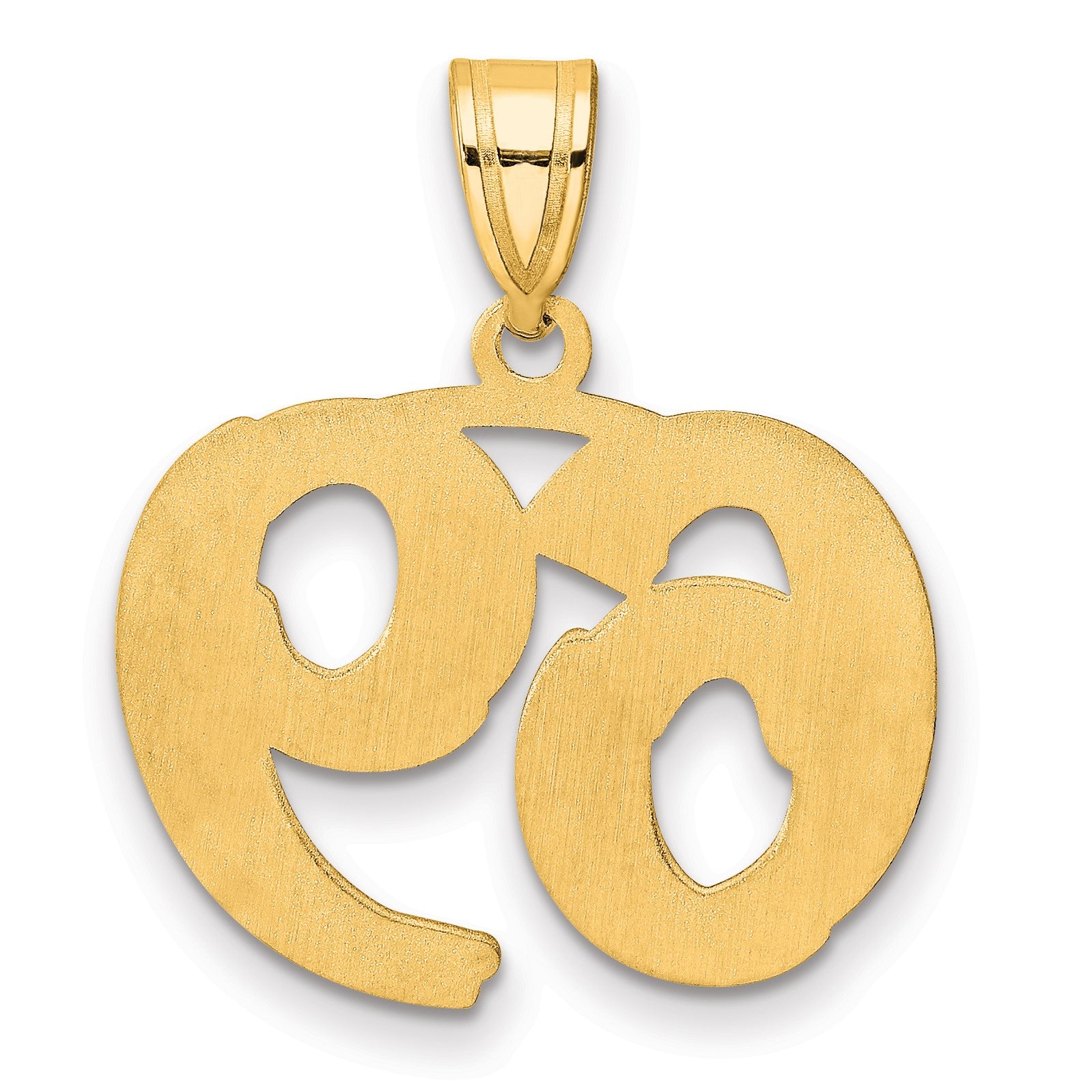 14k Polished Etched Number 69 Pendant