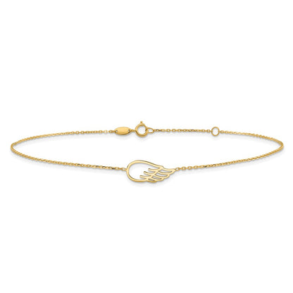 14K Wing 10in Plus 1in ext. Anklet