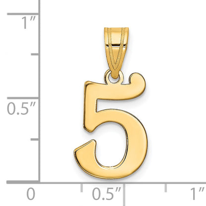 14k Polished Number 5 Pendant
