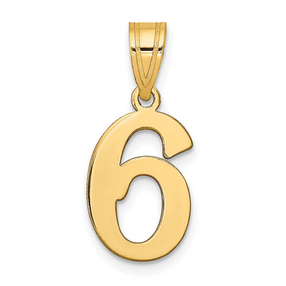 14k Polished Number 6 Pendant