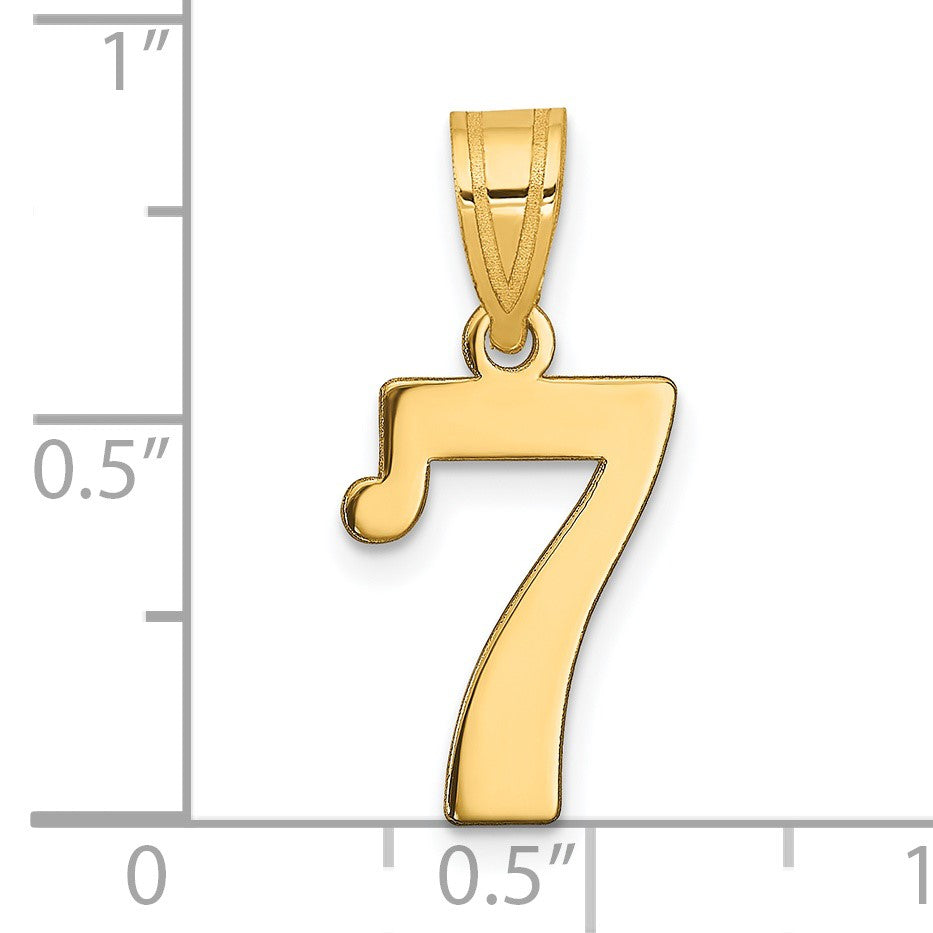 14k Polished Number 7 Pendant