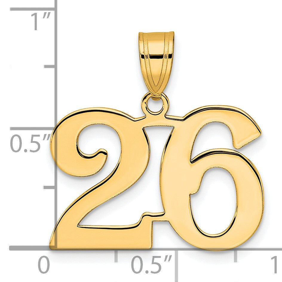 14k Polished Number 26 Pendant