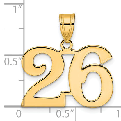 14k Polished Number 26 Pendant