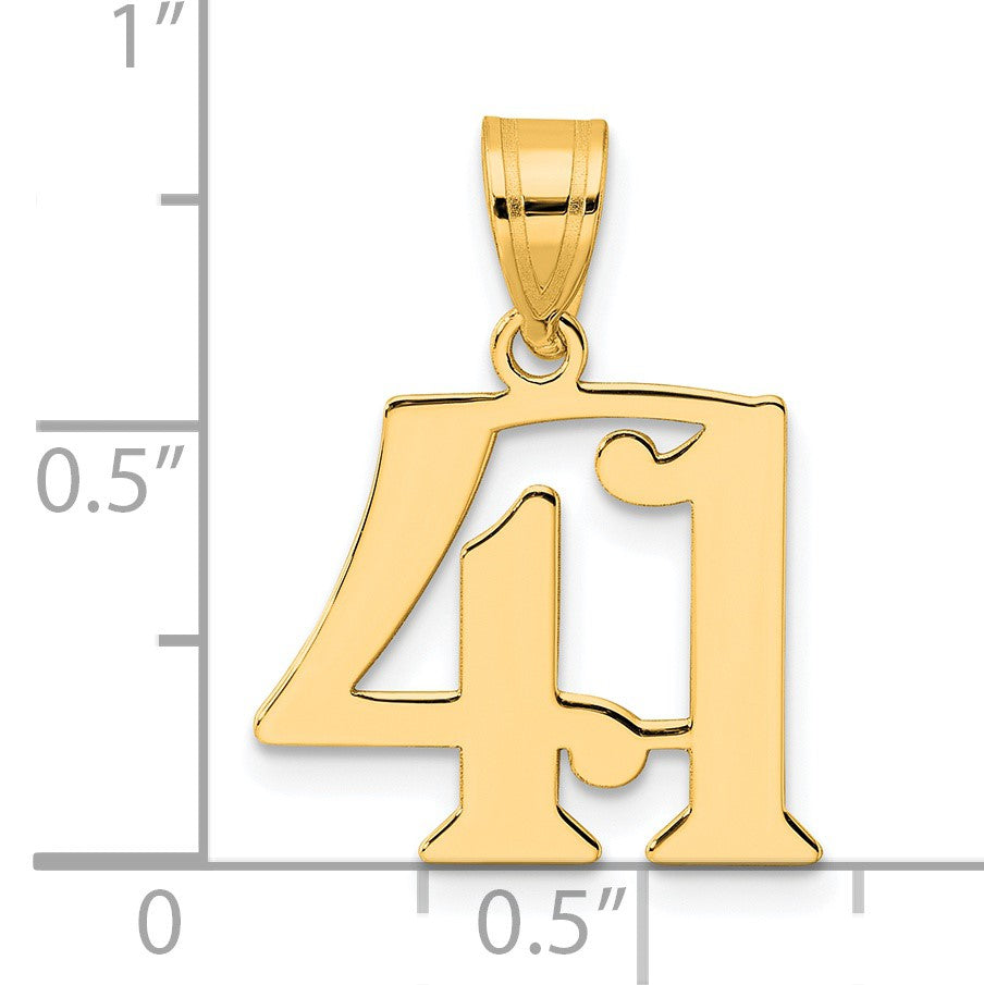 14k Polished Number 41 Pendant