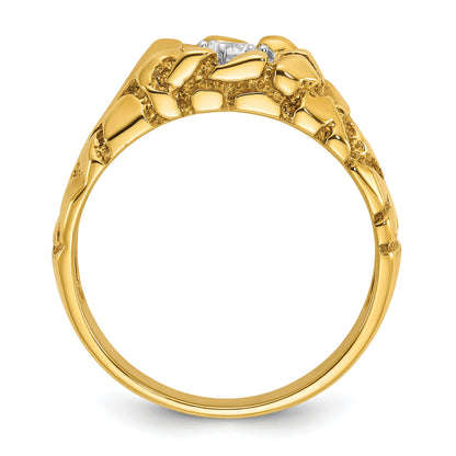 IB Goodman 14k Mens 1/6 carat Diamond Nugget Complete Ring