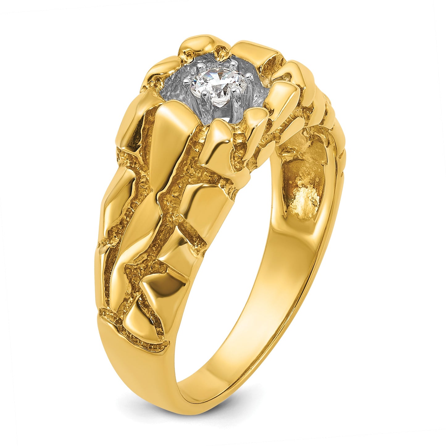 IB Goodman 14k Mens 1/6 carat Diamond Nugget Complete Ring
