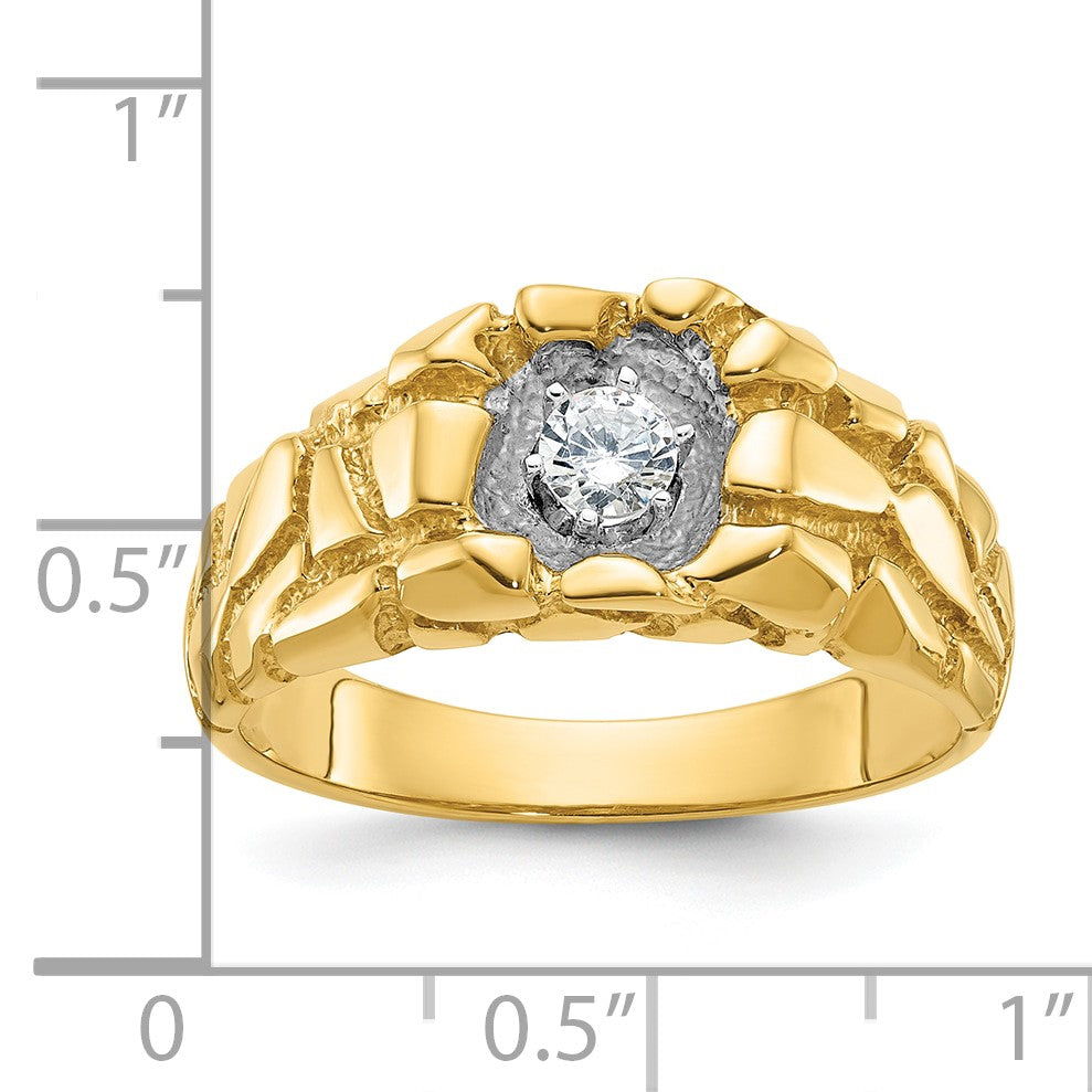 IB Goodman 14k Mens 1/6 carat Diamond Nugget Complete Ring