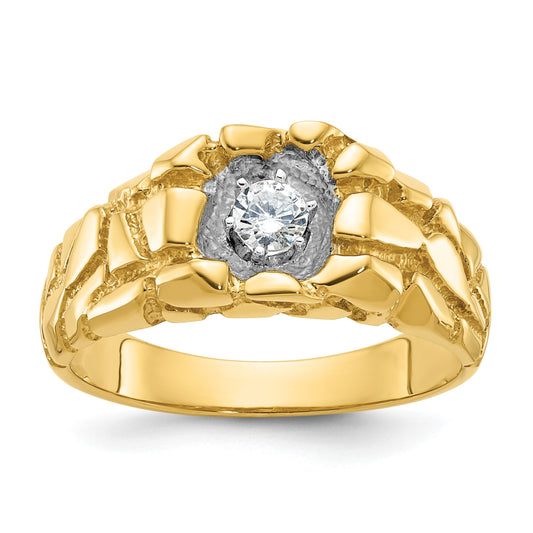 IB Goodman 14k Mens 1/6 carat Diamond Nugget Complete Ring