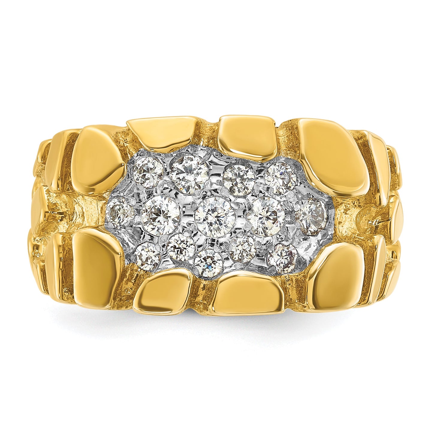 IB Goodman 14k Mens 1/2 carat Diamond Nugget Cluster Complete Ring