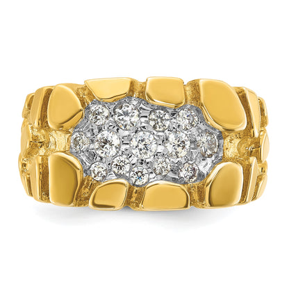 IB Goodman 14k Mens 1/2 carat Diamond Nugget Cluster Complete Ring