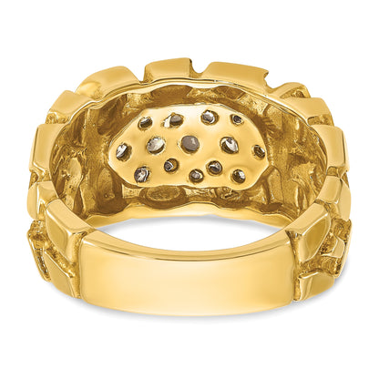 IB Goodman 14k Mens 1/2 carat Diamond Nugget Cluster Complete Ring