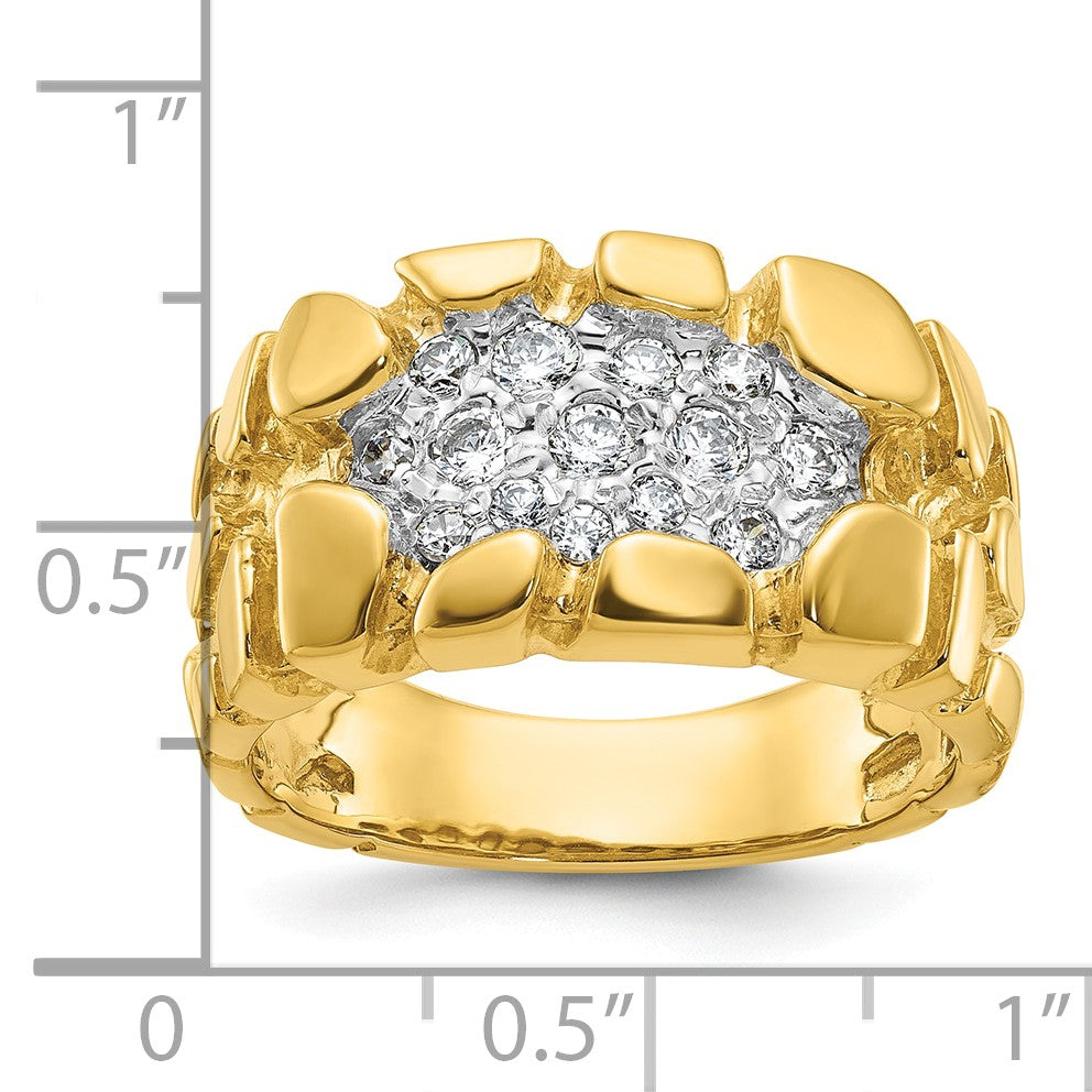 IB Goodman 14k Mens 1/2 carat Diamond Nugget Cluster Complete Ring