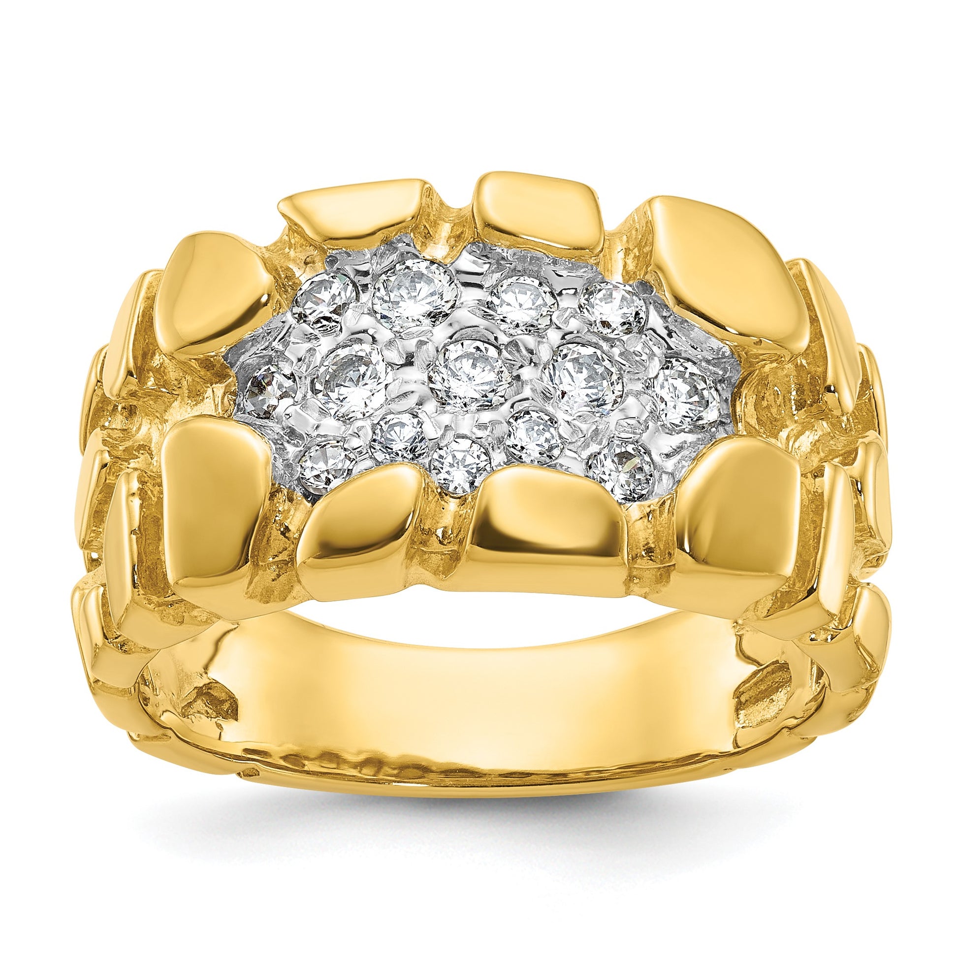 IB Goodman 14k Mens 1/2 carat Diamond Nugget Cluster Complete Ring