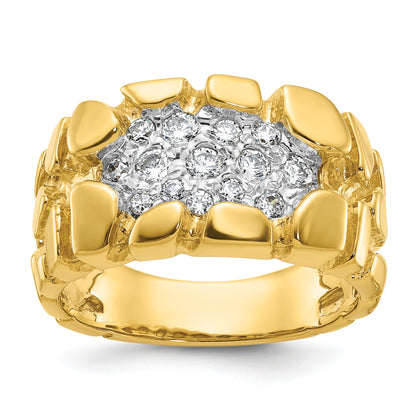 IB Goodman 14k Mens 1/2 carat Diamond Nugget Cluster Complete Ring