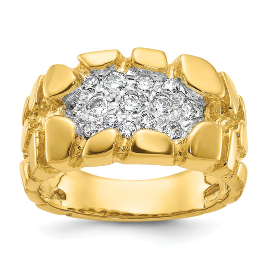 IB Goodman 14k Mens 1/2 carat Diamond Nugget Cluster Complete Ring