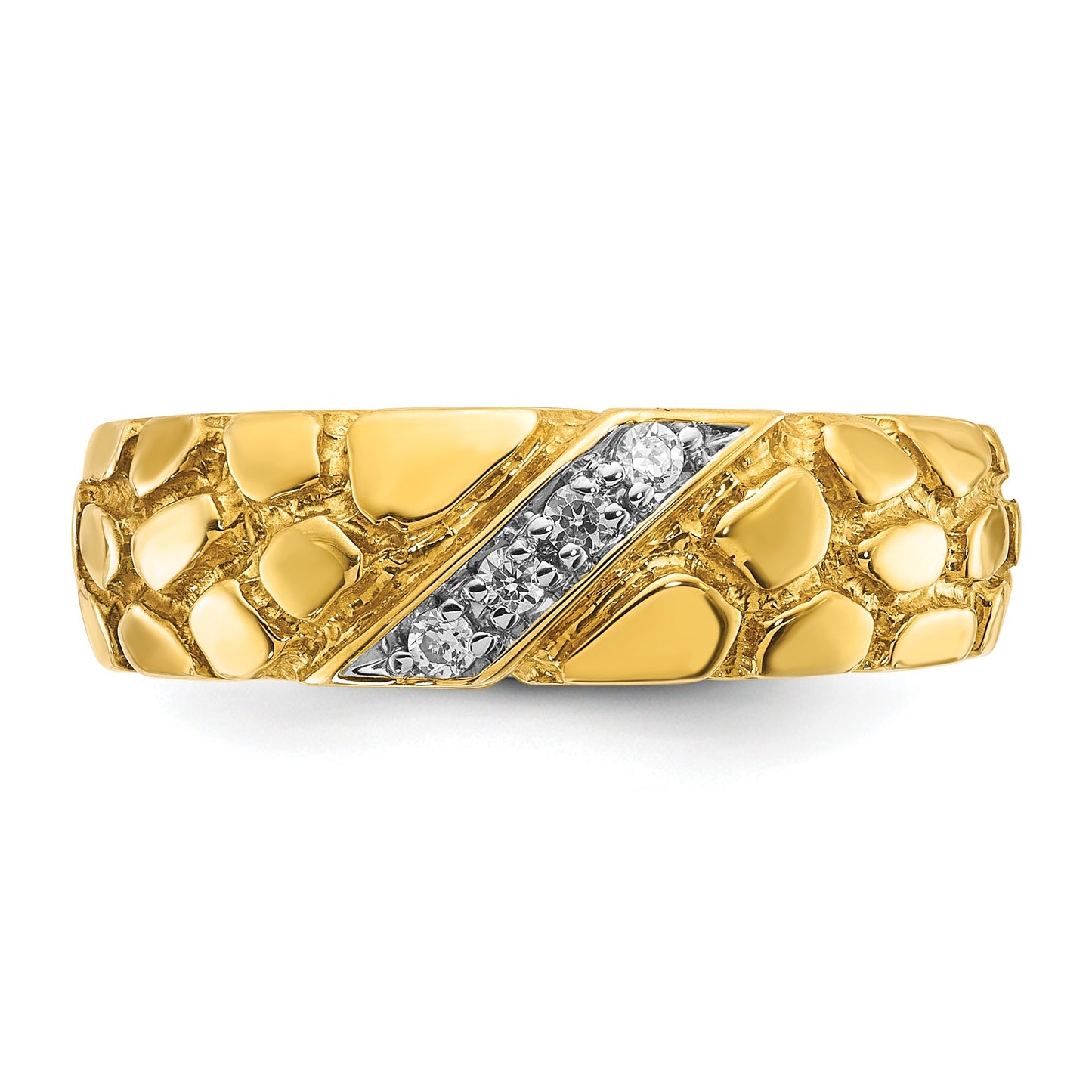 IB Goodman 14k Mens 1/15 carat Diamond Nugget Complete Ring