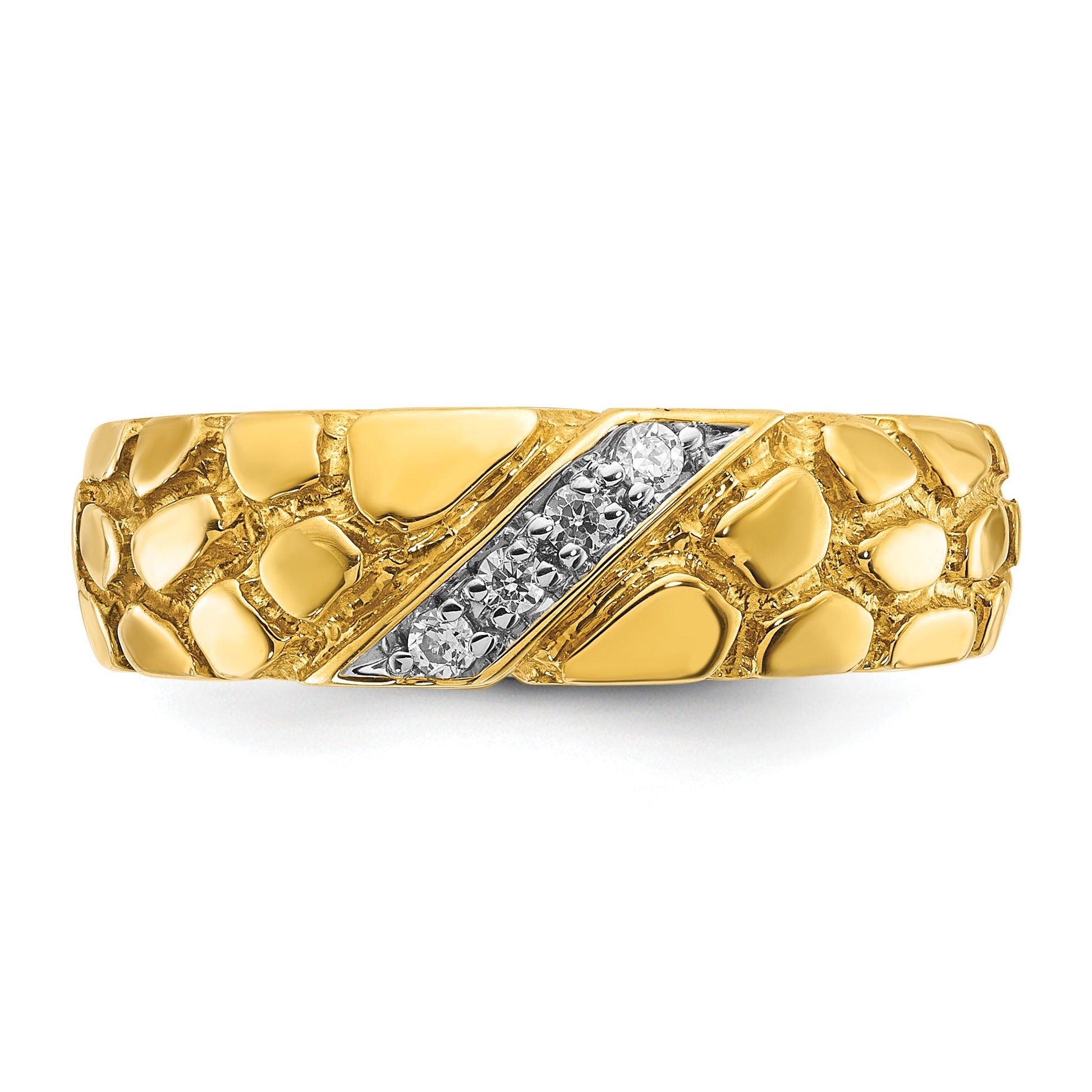 IB Goodman 14k Mens 1/15 carat Diamond Nugget Complete Ring