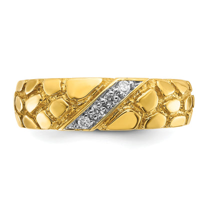 IB Goodman 14k Mens 1/15 carat Diamond Nugget Complete Ring