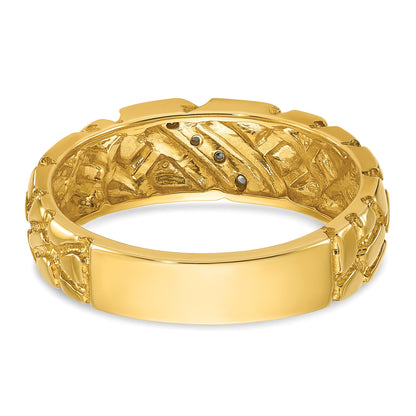 IB Goodman 14k Mens 1/15 carat Diamond Nugget Complete Ring