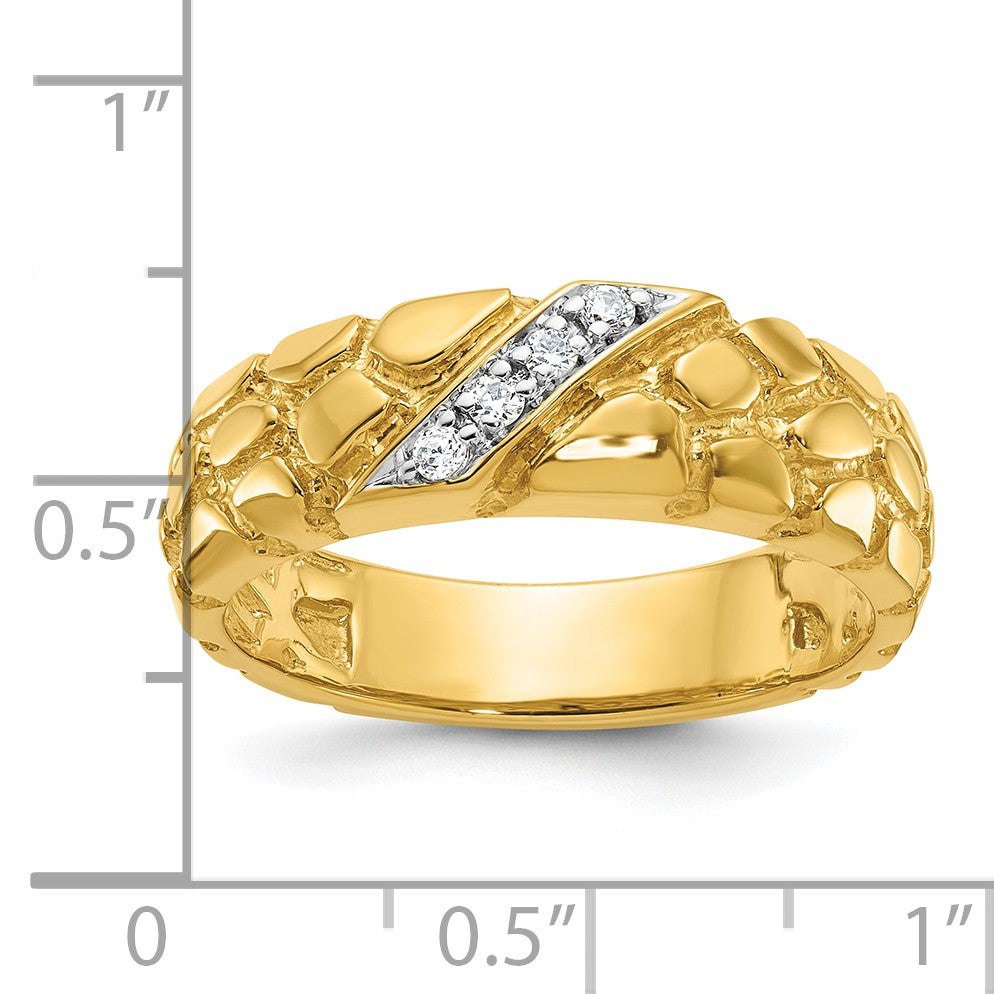 IB Goodman 14k Mens 1/15 carat Diamond Nugget Complete Ring