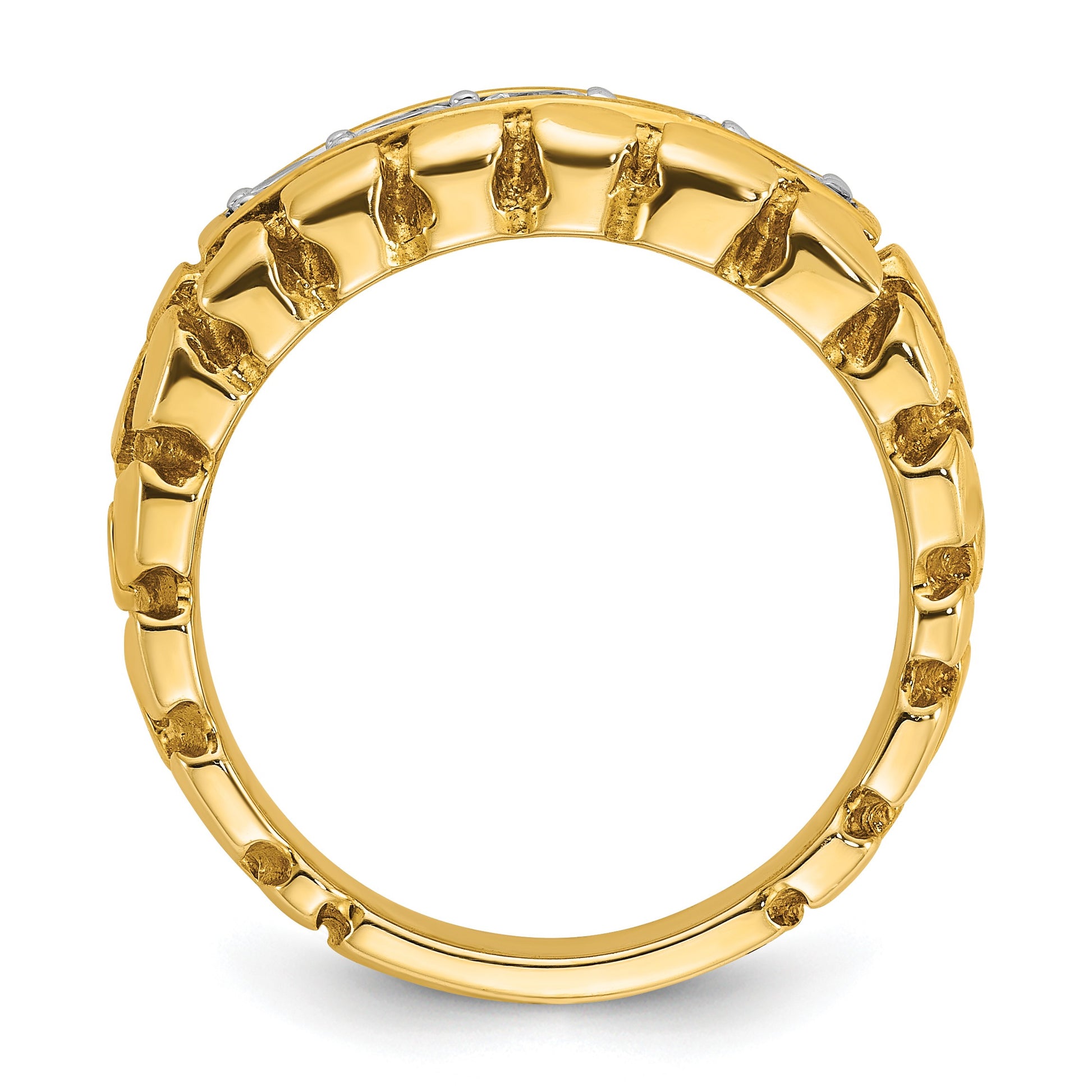 IB Goodman 14k Mens 1 carat Diamond 5-Stone Nugget Complete Ring
