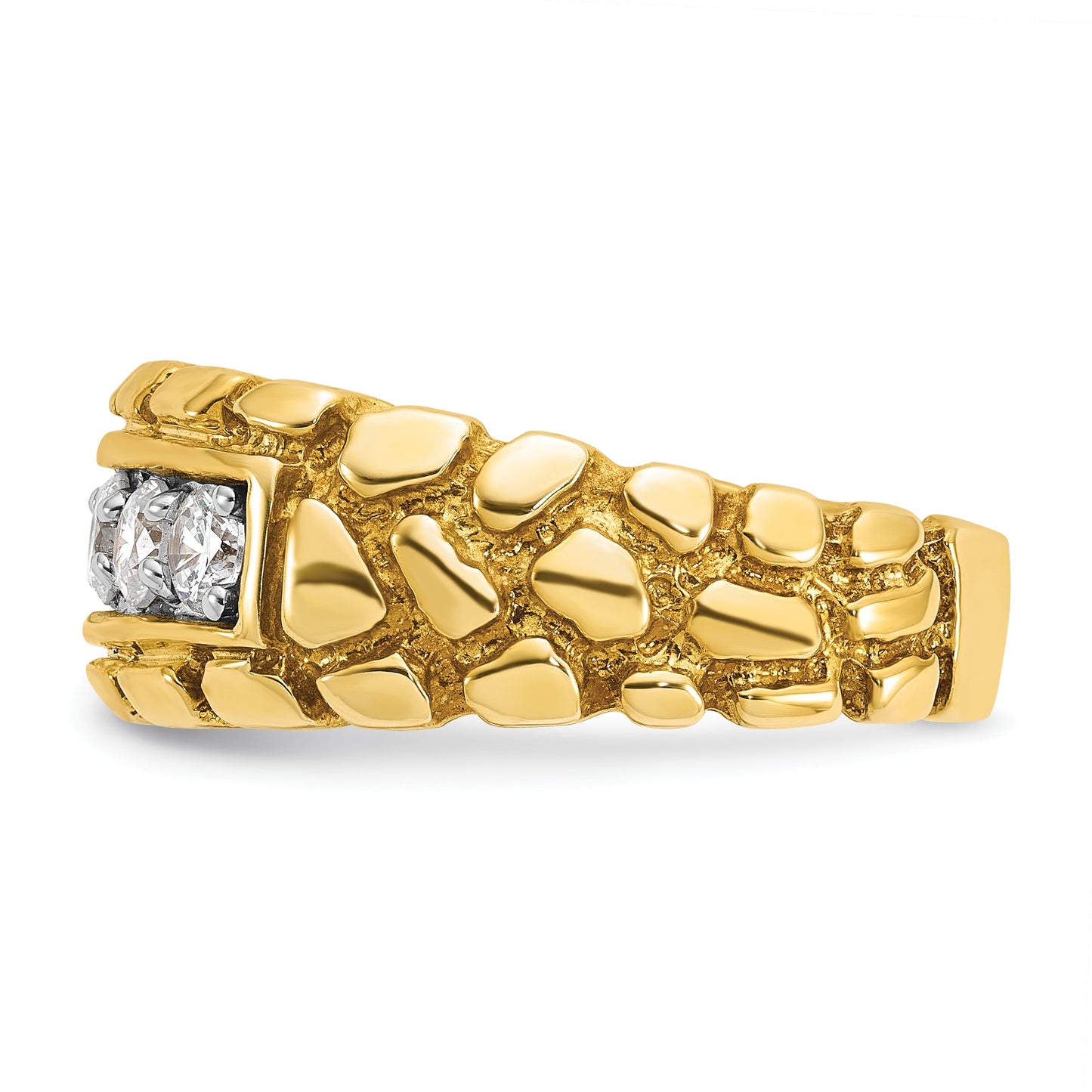 IB Goodman 14k Mens 1 carat Diamond 5-Stone Nugget Complete Ring