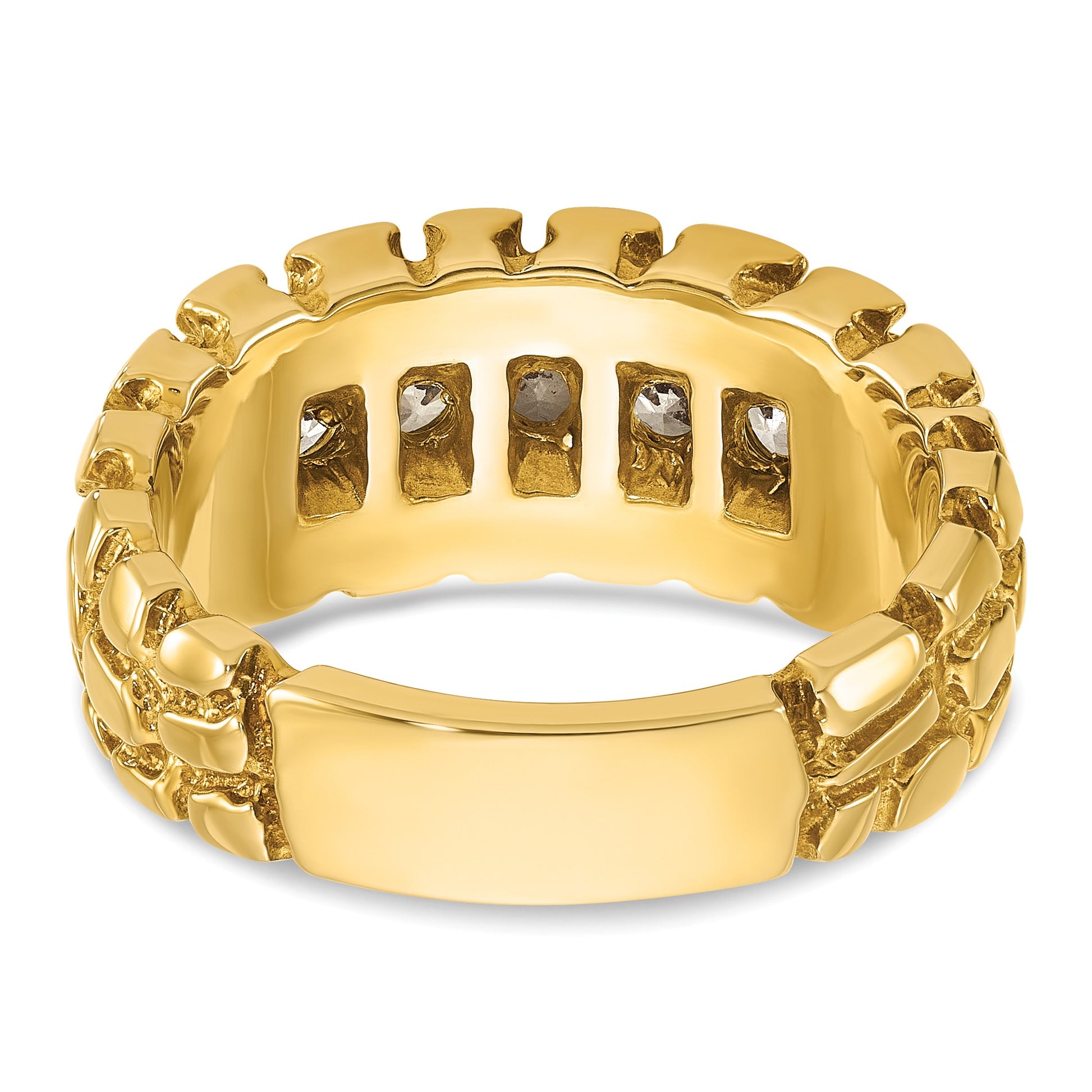 IB Goodman 14k Mens 1 carat Diamond 5-Stone Nugget Complete Ring