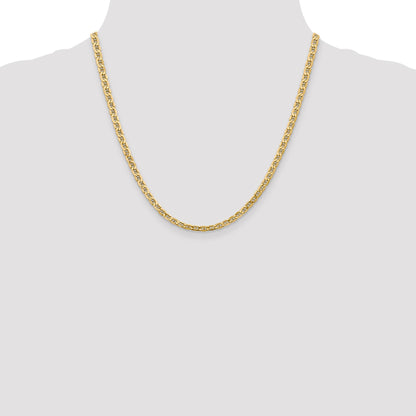 14K 20 inch 4mm Semi-Solid Anchor with Lobster Clasp Chain