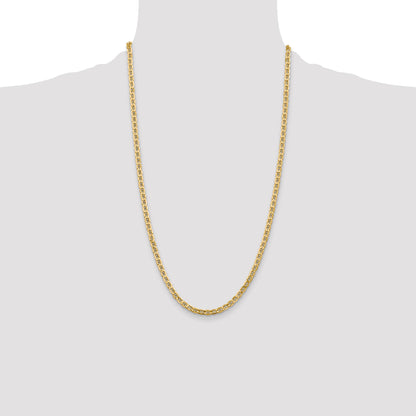 14K 26 inch 4mm Semi-Solid Anchor with Lobster Clasp Chain